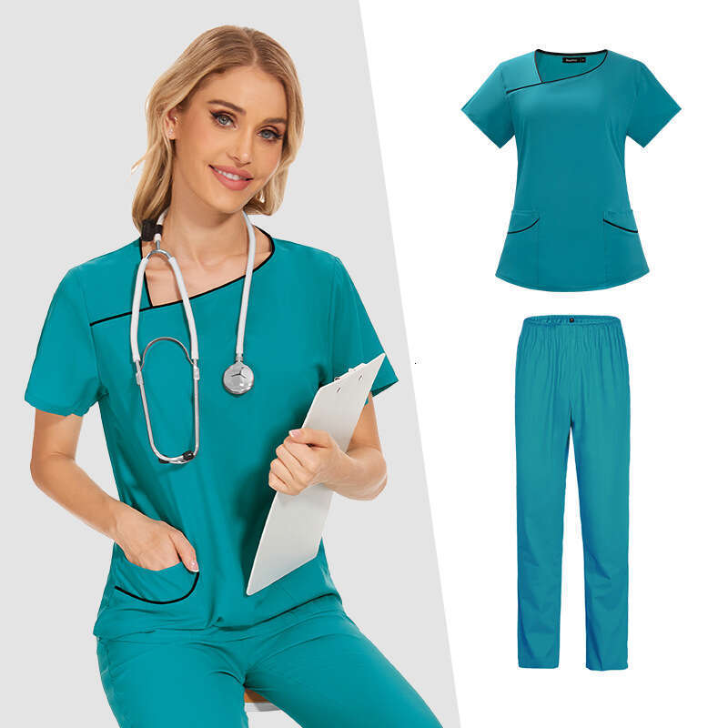 Designer Two Piece Set Women Zip Up Scrubs for Women Uniform New Arrival Long Show Thinness High Elasticity French Popular Temperament Novelty Waist