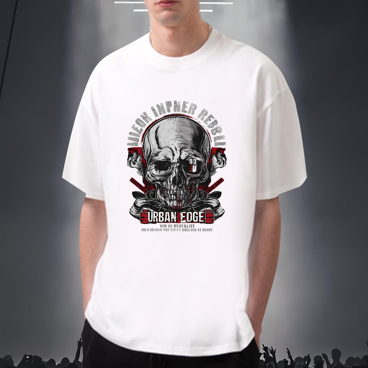 2024 Designer T-Shirts Skeleton 230g 100% Cotton Custom Printing Spring Summer Tshirts Cotton Breathable Short Sleeve Brand