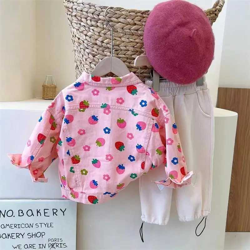 Clothing Sets Girls Coat 2023 New Western-style Childrens Fashionable Denim Top Spring and Autumn Girls Spring Coat