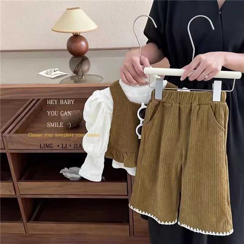 Clothing Sets Children Sets Child Outfit Girl Set Clothes Autumn Girl ClothesVest+T-shirt+Pant 3PCS 2024 New Kids Clothing