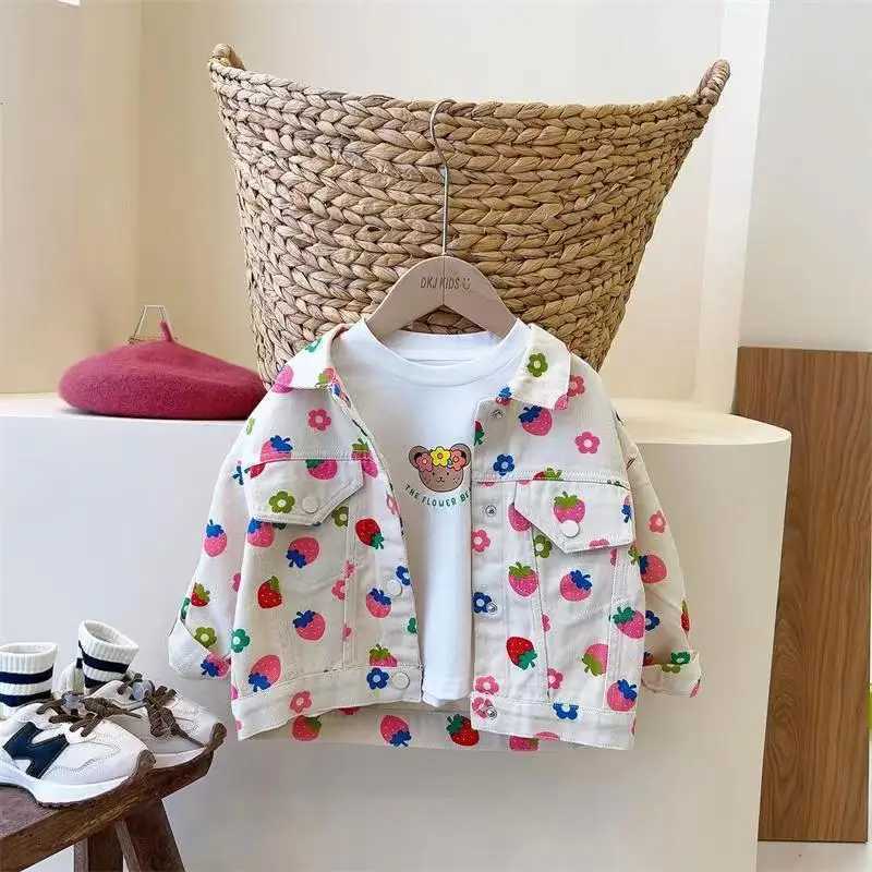Clothing Sets Girls Coat 2023 New Western-style Childrens Fashionable Denim Top Spring and Autumn Girls Spring Coat