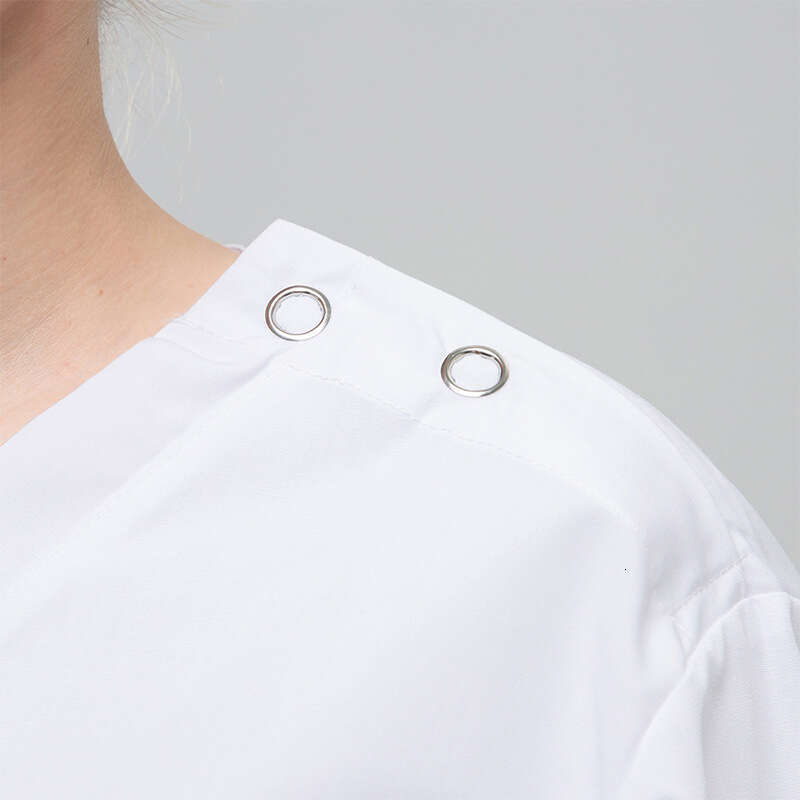 Niaa Hinn Scrubs for Women Uniform Scrubs Zip Up New Product Non-ironing French Show Thinness Washable Business Affairs Popular Short Loose Novelty