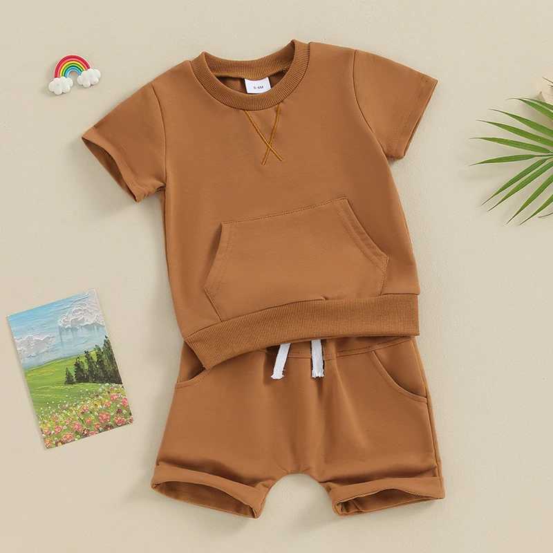 Clothing Sets 0-3Y Baby Boy Girls Clothing Sets Summer Short Sleeve Crew Neck Embroidery T-shirt+Shorts Kids Clothes Casual Clothing Sets