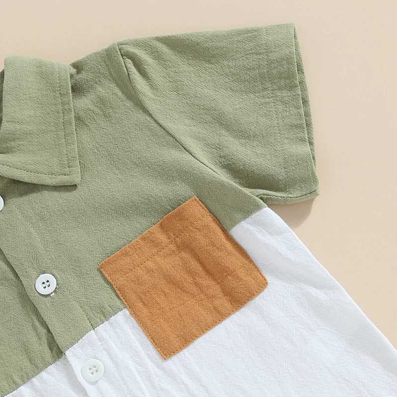Clothing Sets Summer Baby Boys Cotton Clothing Set Children Short Sleeve Pocket Turn-Down Collar Tops Shorts 2Pcs for Kids Casual Outfits