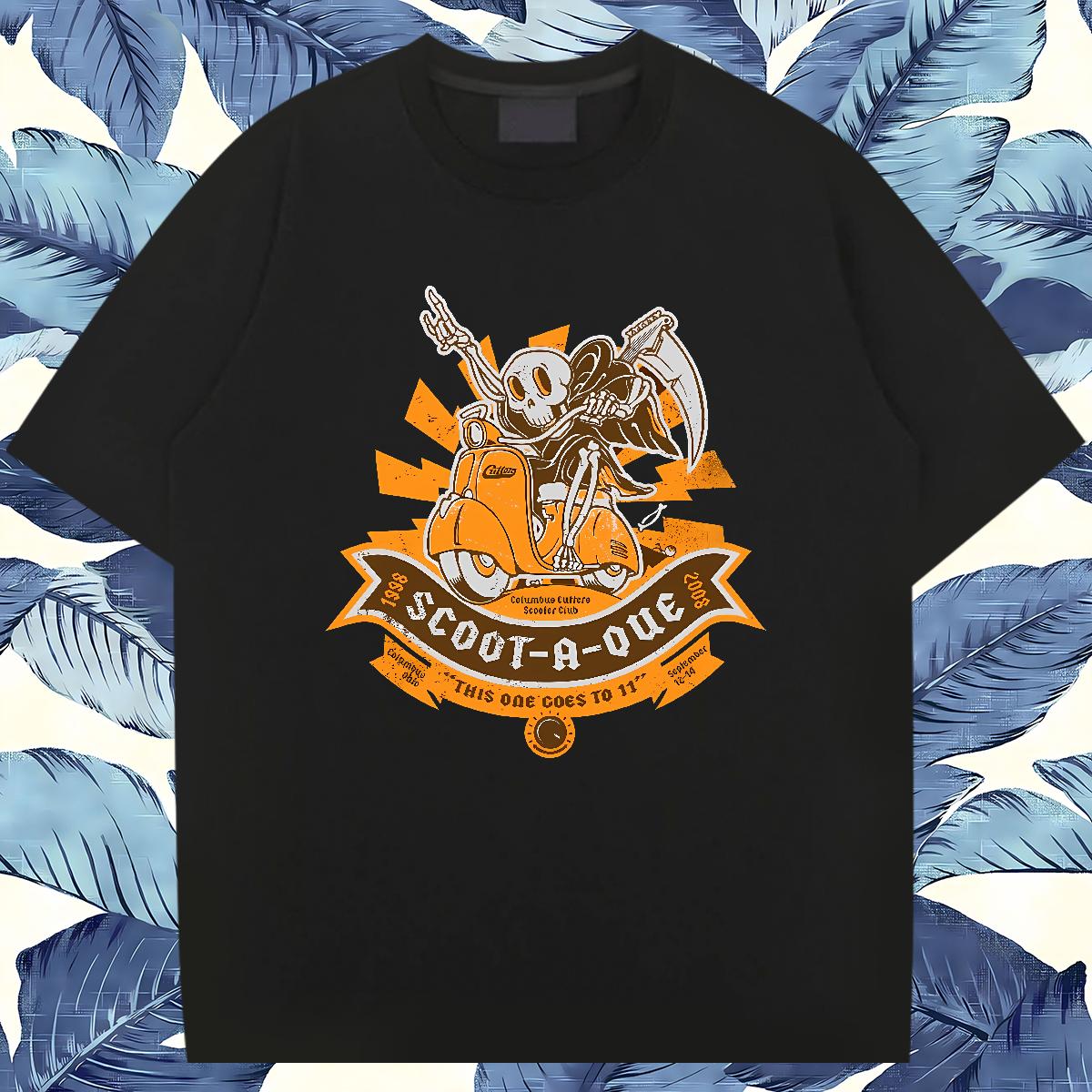 New Arrival T-Shirts Skeleton 100% Cotton 230g Custom Print Plus Size Daily Wear Tshirts Round Neck Short Sleeve Soft