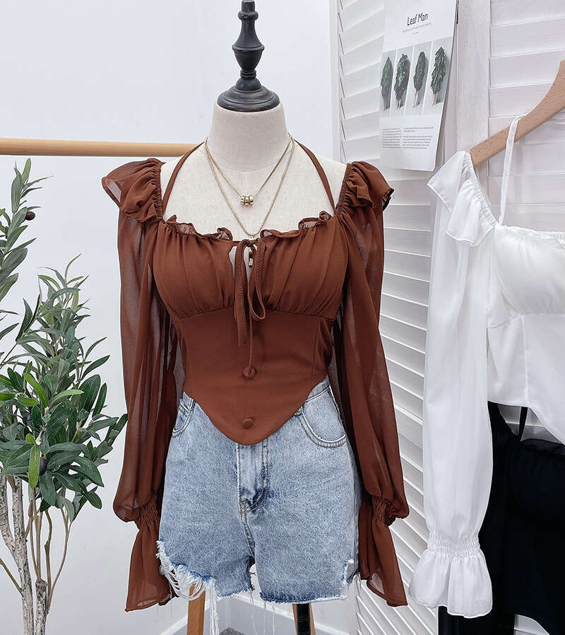 Best Saller Spring Hip Hop Summer Long Sleeve Tee Shirts Hollow Out Slim Top Female Streetwear Clothes Plaid Lace Stretch Casual Undershirt Graphic T 