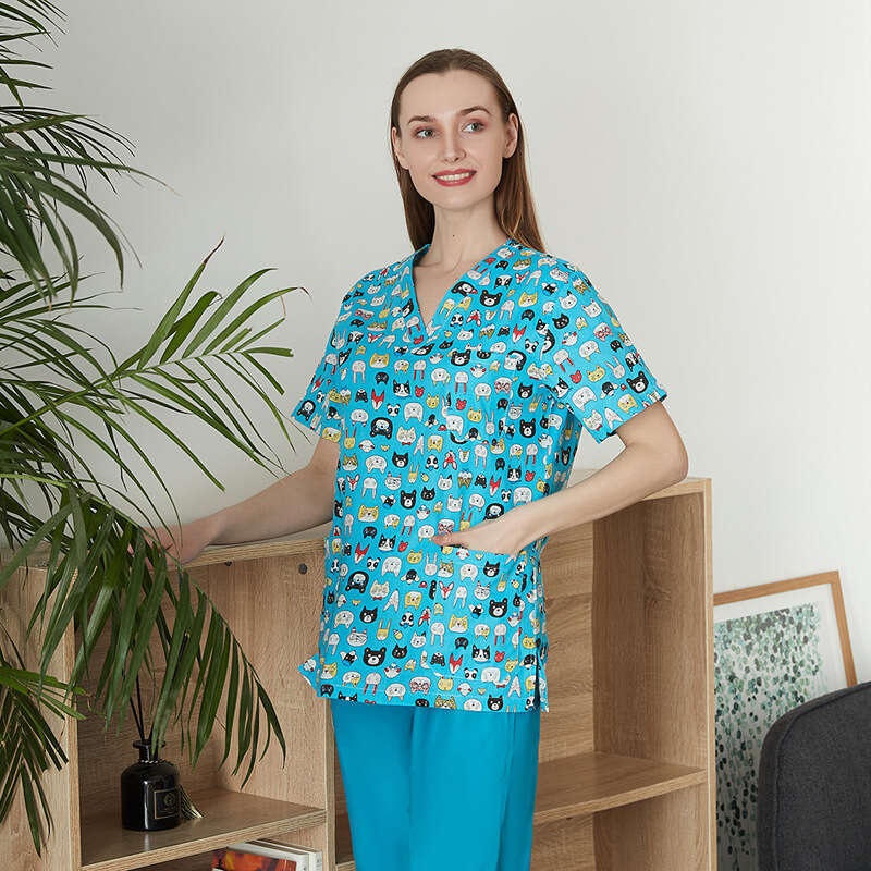 Niaa Hinn Undefined Scrub Set New Product New Arrival Washable Non-ironing Gentle Wind New Pattern Printing Business Affairs Novelty Self-cultivation 