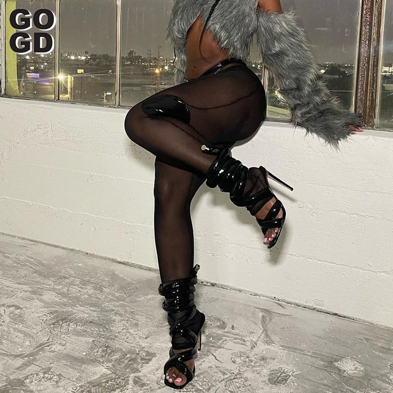 GOGD Designer New 2023 Summer Sandals Gladiator Shoes Cloth Rope Lace Up Strappy Temperament Sexy Party Cross-tied High Heels