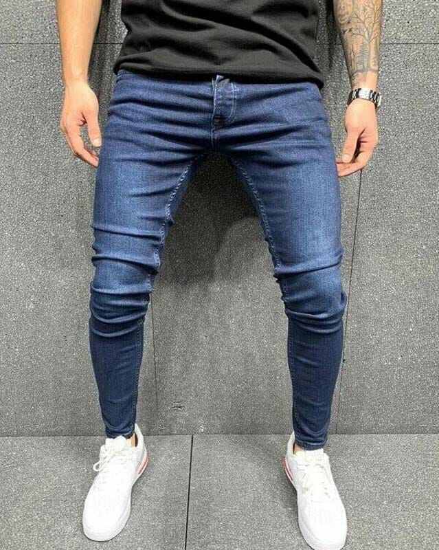 Designer men's tight jeans 26 inch -36 inch men's pants/unisex material stretchable. 100% denim jeans