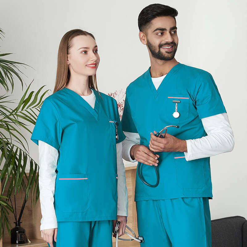 Two Piece Set Women Scrubs Undefined Zip Up New Arrival New Product French Show Thinness Non-ironing New Pattern Ventilation Waist Short