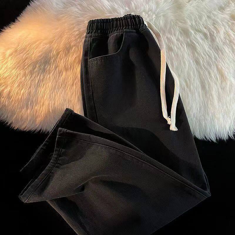 Baolaiwu New fashion Vintage gradient s men's Korean loose fitting student straight pants men jean