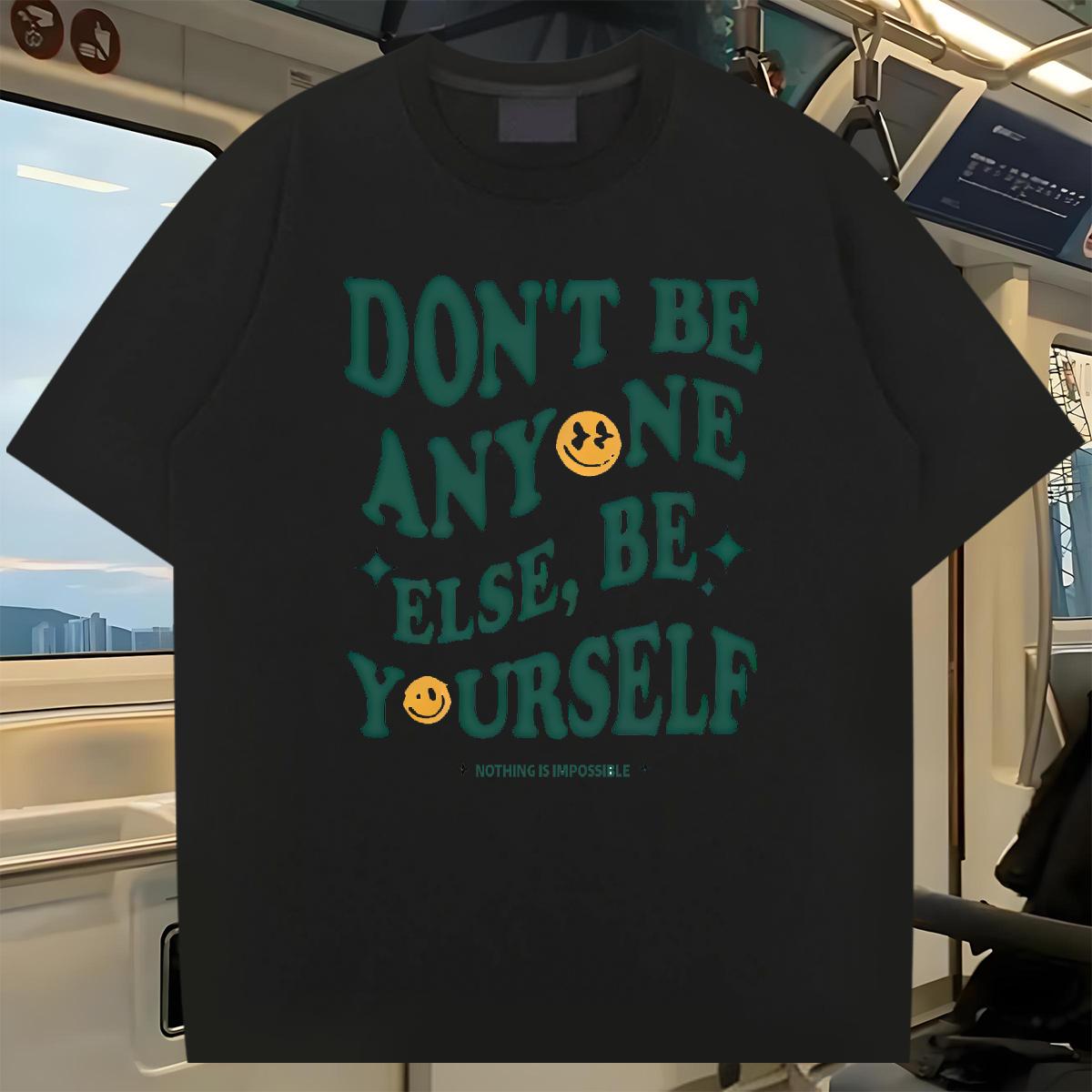 DIY Customized Man T Shirts Nothing Is Impossible 230g Cotton DIY Printed Men Tshirts Hip Hop Cotton Breathable Short Sleeve 5A Clothes