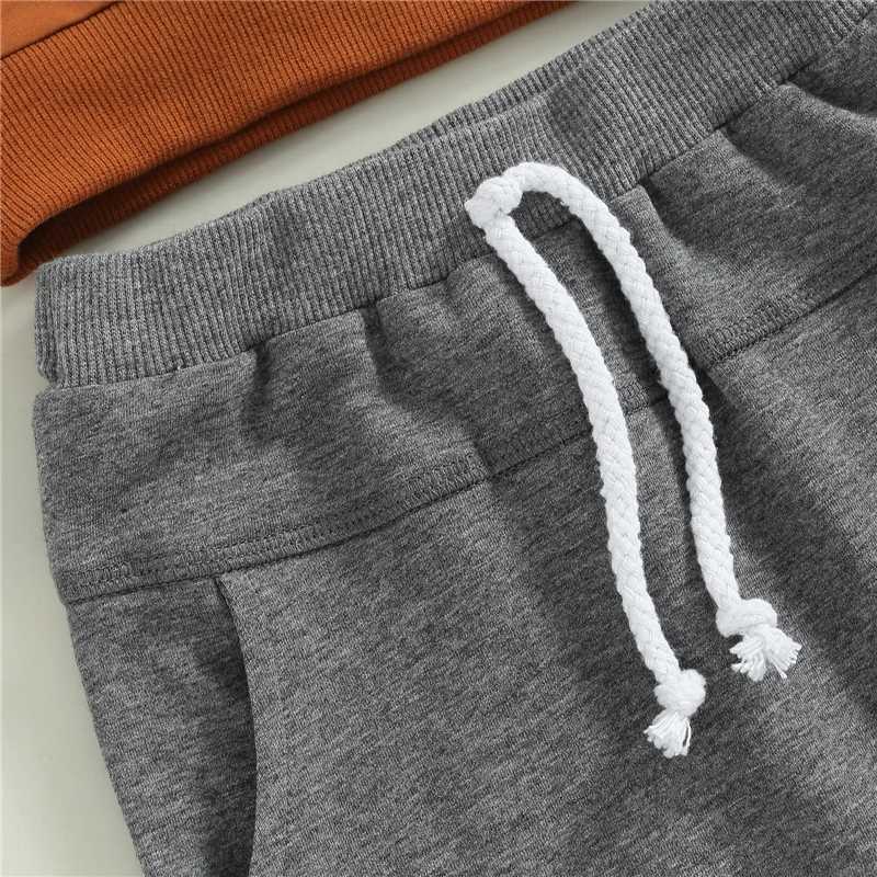 Clothing Sets Fashion Boys Clothing Sets Summer Short Sleeve Cotton Baby Tops + Solid Color Drstring Shorts 2Pcs Casual Outfit Sets