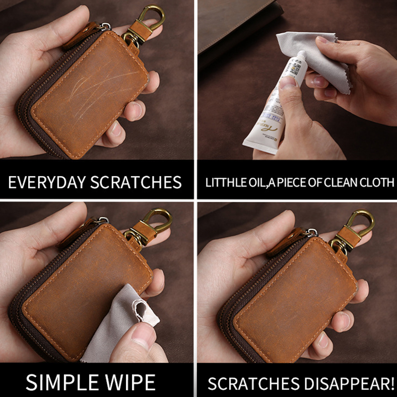 Genuine Leather Key Wallet Keychain Zipper Men Car Key Holder Case Housekeeper Pouch Bag High Quality Designer Key Purse Women