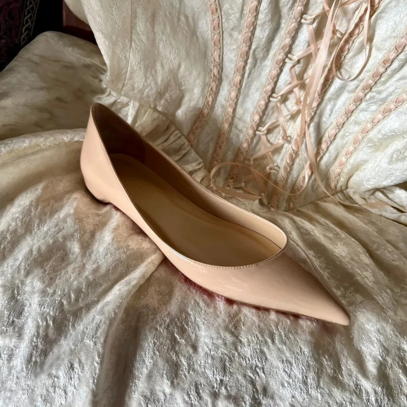 Women's Genuine Leather Flat Shoes: Stylish Pointed-Toe Design with Comfort Insole - Red 35-40