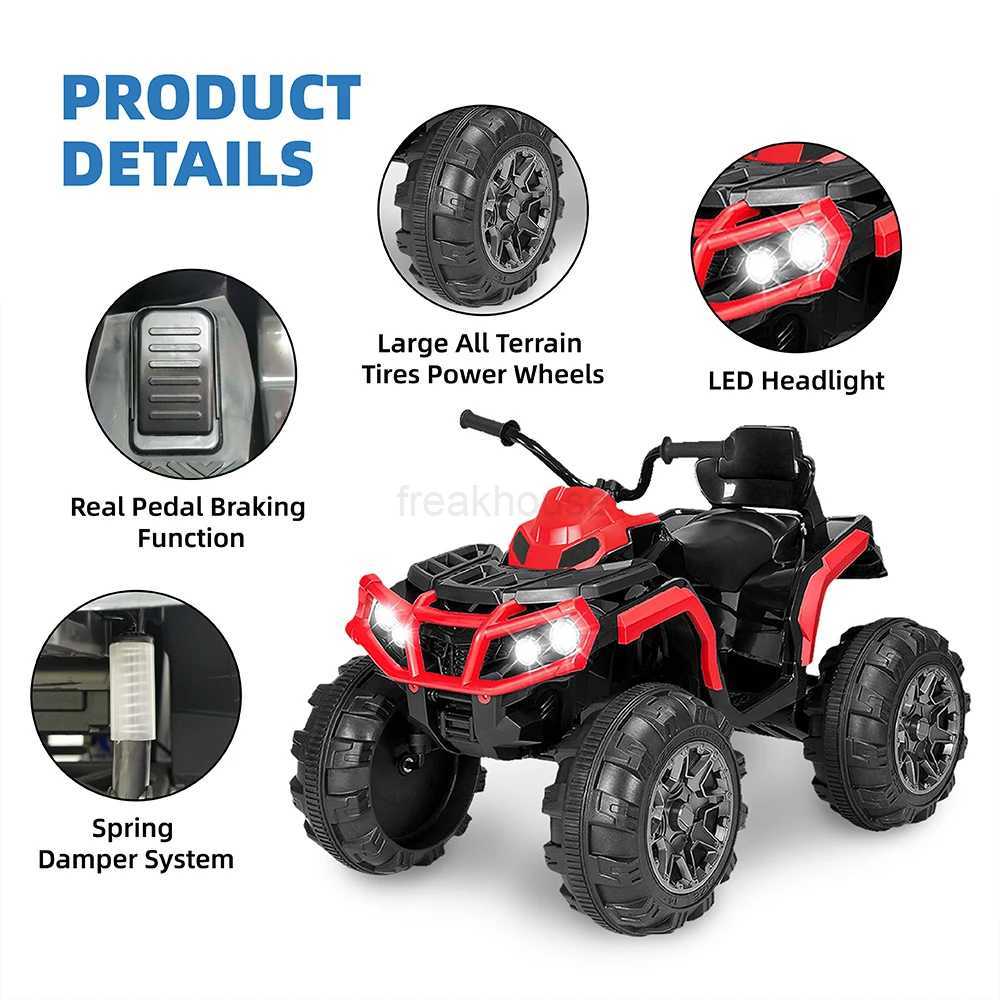 24V Battery Powered Kids ATV Ride On Electric Car with Bluetooth MP3 LED Headlights Spring Damper System for Boys and GirlsCL240717
