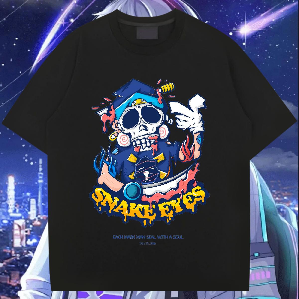 Soft Men Tees Skeleton 230g Cotton 180g Cotton Spring Summer T-Shirts for Men DIY Printed Fashion Casual Clothings