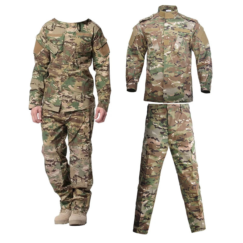Outdoor Uniform Wear resistant Suit Safari Men Special Forces Coat Pant Windproof Fishing Camouflage Hunting Clothes 240716