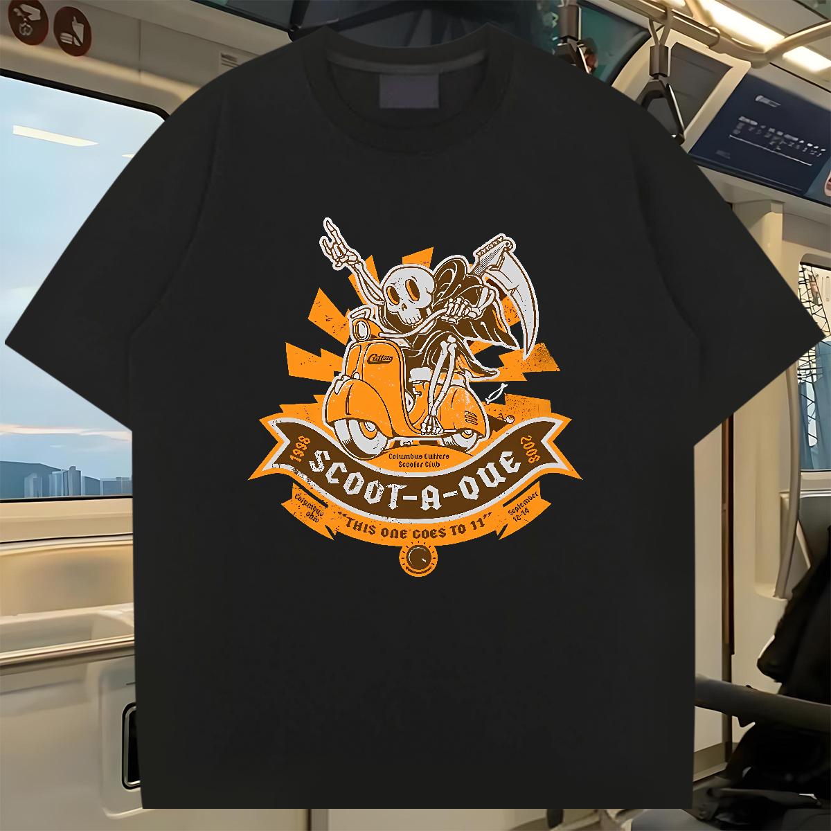Cool Design Couples T Shirts Skeleton 230g 100% Cotton 180g Cotton Street T-Shirts Cartoon Print Fashion Design Tshirts