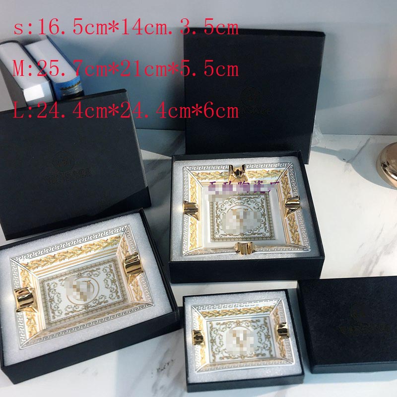 Small, medium and large ashtray ornaments home pink black gold green