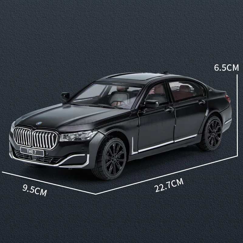1 24 BMW 760 THE7 Limousine Alloy Diecast Metal Toy Vehicles Car Model Sound Light Pull Back Car Collectibles Toy For Kid GiftM240717