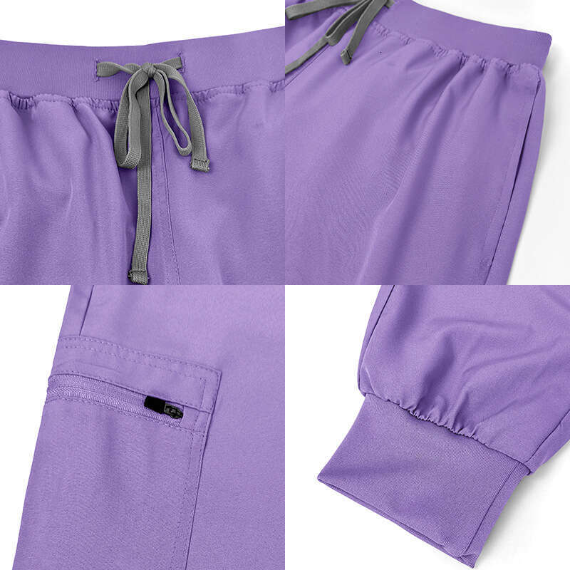 Scrubs for Women Uniform Designer Two Piece Set Women New Product Non-ironing Gentle Wind French High Elasticity Long Solid Popular Ventilation Waist 