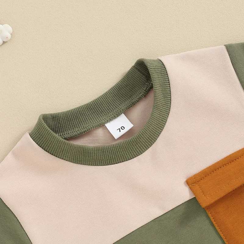 Clothing Sets Toddler Boy Summer Clothes Baby Clothing Sets Contrast Color Short Sleeve Pocket T-Shirt with Elastic Waist Shorts 2Pcs Outfit