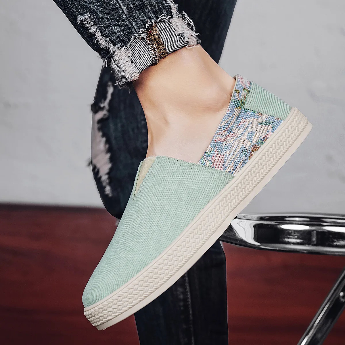 Comfortable mens shoes breathable fishermans shoes mens casual canvas Loafers flat vulcanized sports shoes mens Espadrillles summer 240715