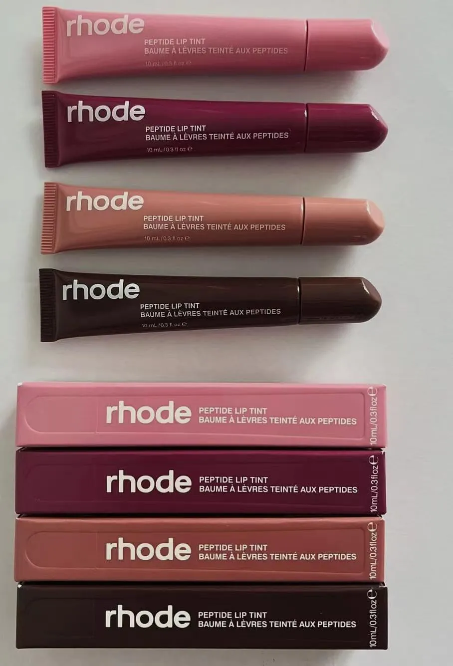 New Gloss Rhode Lip Plumper 10ml Liquid Lipstick Makeup Toast Espresso Raspberry jelly Ribbon Lipbalm Moisturizing Shiny glitter lipgloss Beauty Cosmetics