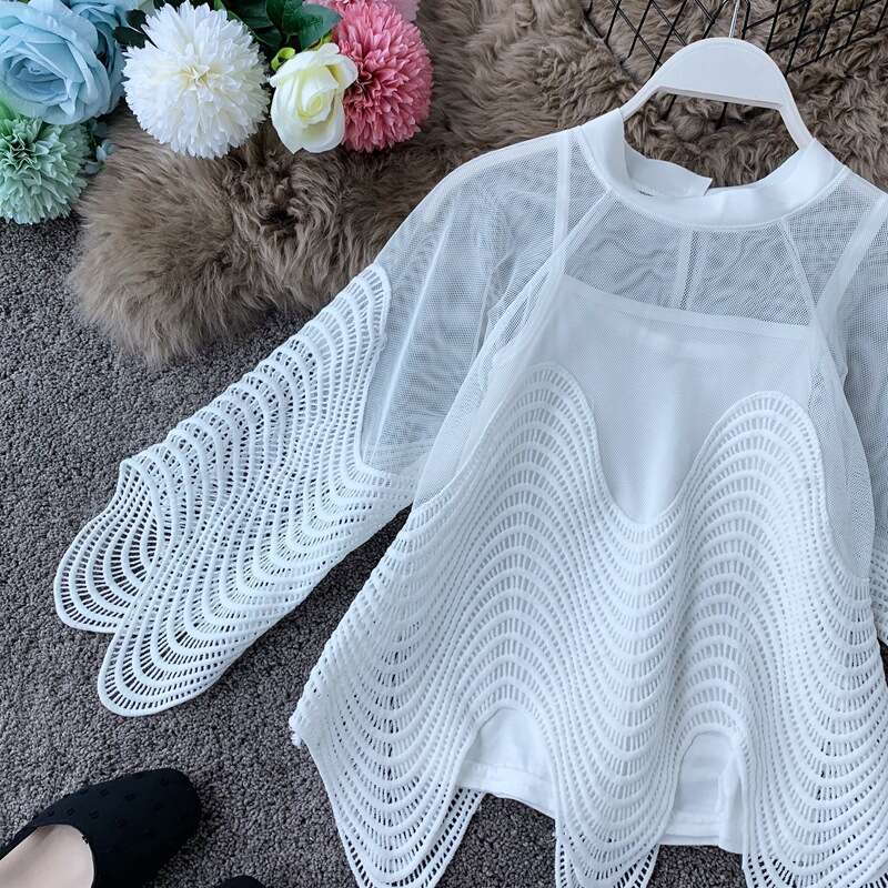 Gothic Designer Shirt Shirt Best Saller New Merchandise Retro Spring Slim Crop Top Casual Women Short Slim-fit Collar Blouse Chiffon Women's T Sh
