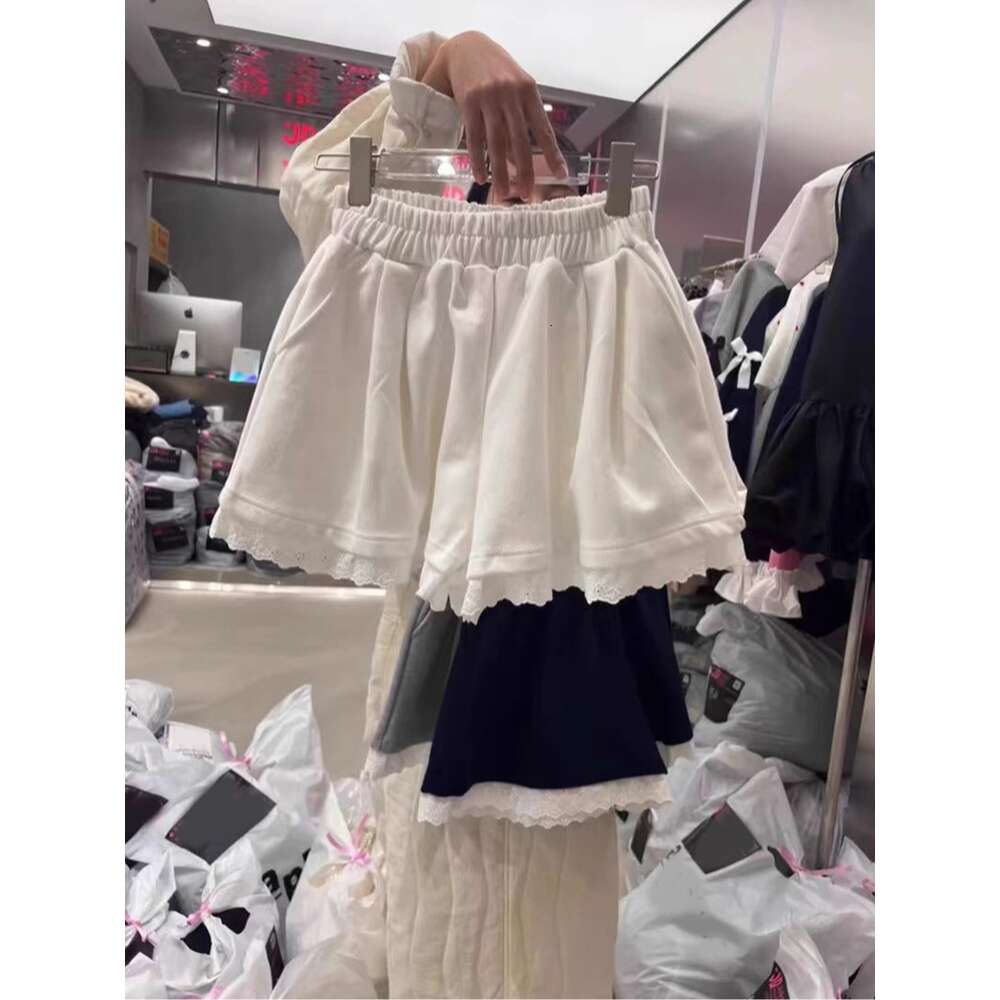 Official photo: Lace lace wide leg casual shorts for women in summer, Korean loose fit, high waist, sweet and spicy girl, dancing, sports, hot pants t