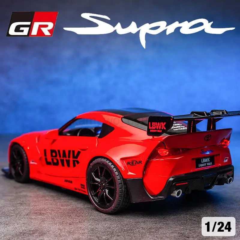 1/22 Scale Toyota Supra Alloy Racing Car Model Diecast Sound Light Car Shop Exhibition Decorations Collect Ornaments GiftboxM240717