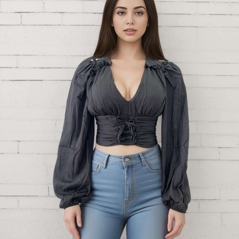 Female Slim Crop Top Casual Harajuku Print Vintage Streetwear Clothes Print Tshirt Plaid Lace Slim-fit Stretch Casual Undershirt Street Activity Crop 
