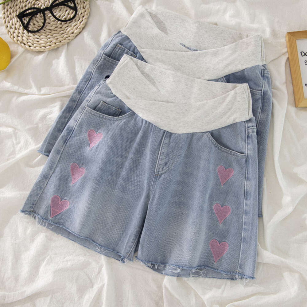 Pregnant shorts for summer outerwear, thin casual jeans, loose base, sports versatile pants, women's trendy hot pants