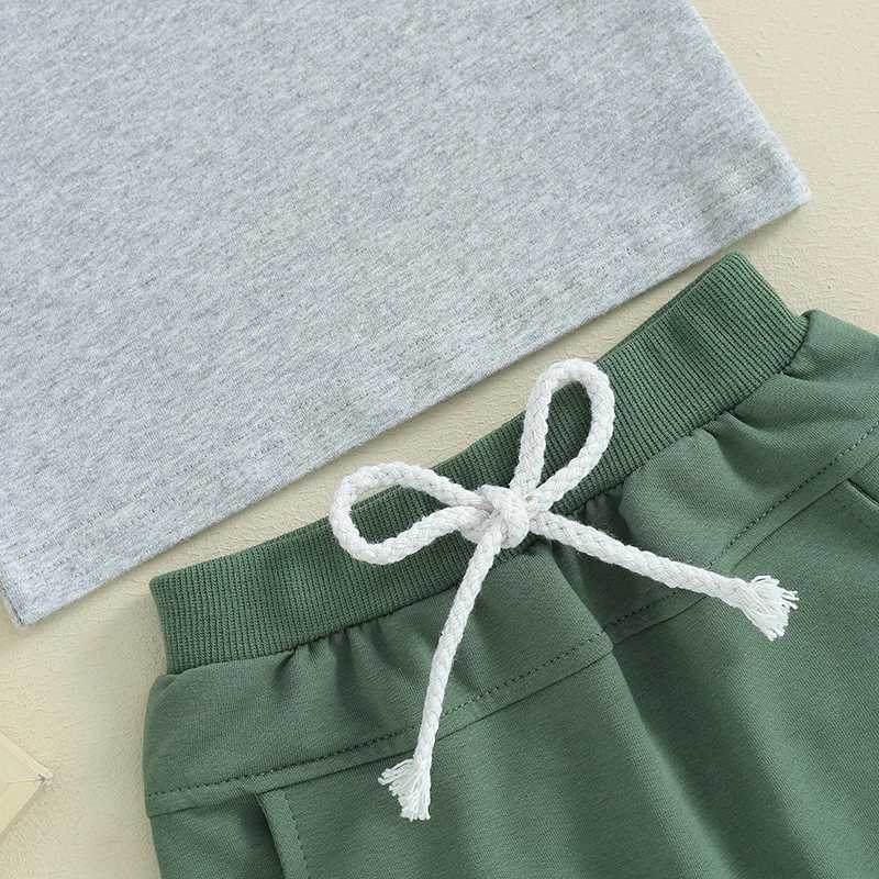 Clothing Sets 2Pcs Baby Boy Summer Outfits Clothing Set Casual Short Sleeve O Neck Tops T-Shirt +Solid Color Shorts Set Infant Clothes Outfits