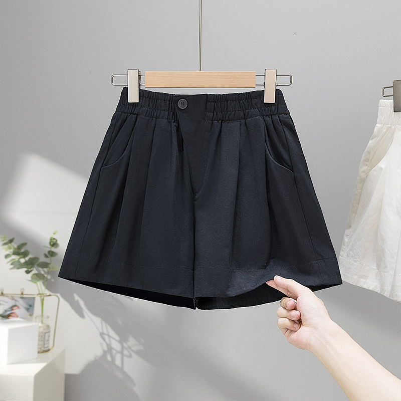 Large size pure cotton flower bud shorts women's summer loose wide leg Korean version casual high elastic waist hot pants
