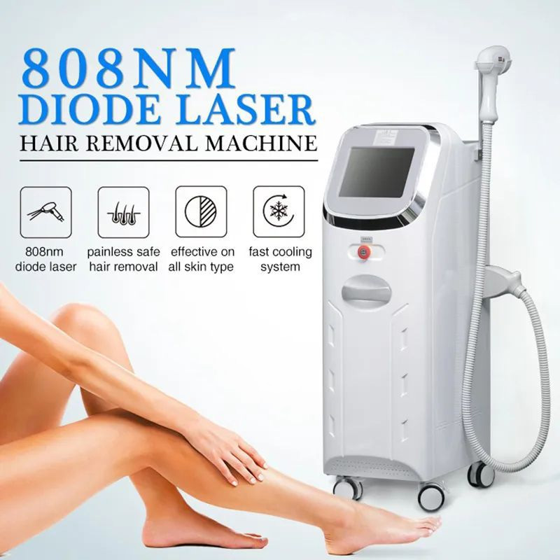 808nm Diode Laser Hair Removal Machine Professional Painless Permanent Hair Removal Skin Whiting Beauty Salon Equipment