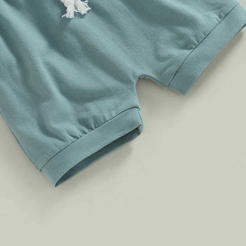 Clothing Sets Kid Baby Boys Summer Clothes Outfits Contrast Color Hooded Sleeveless Pocket Tank Tops and Solid Color Shorts 2Pcs Suit