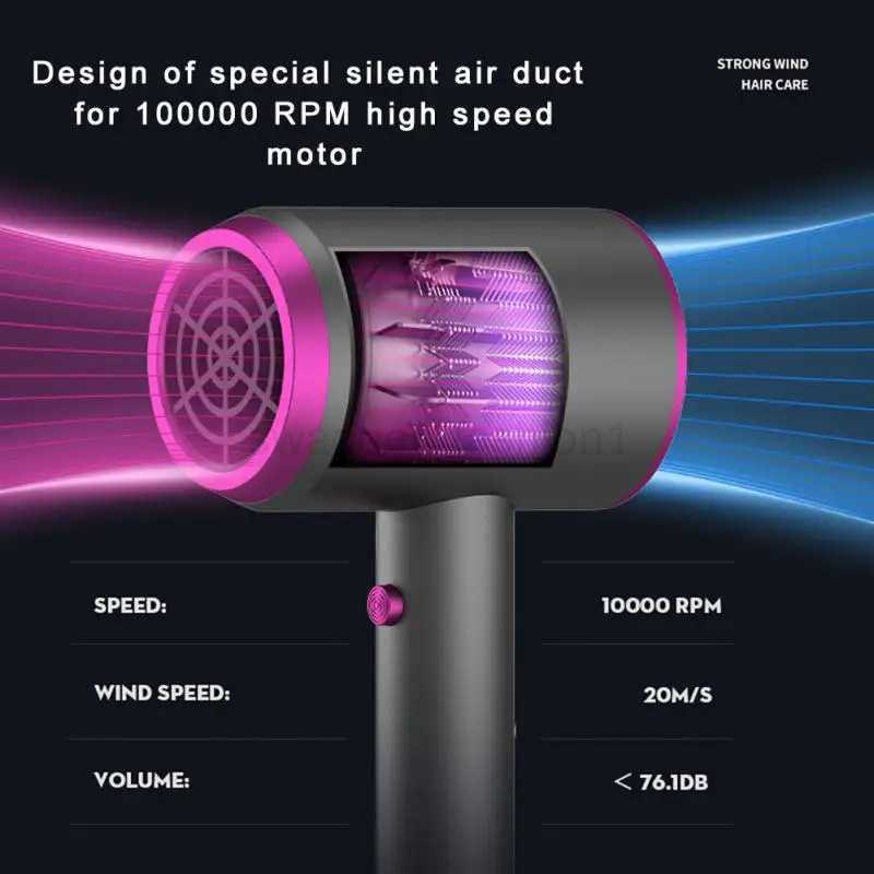 Hair Dryer Hot and Cold Wind with Diffuser Conditioning Powerful Blower Motor Heat Constant Temperature Blowdryer Quicklybkl0240717