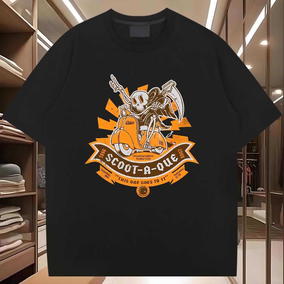 Unisex Man T Shirts Skeleton 100% Cotton 230g Street wear Hip Hop Cotton Breathable Soft Men Tops Tees New Arrival Oversized Tshirts