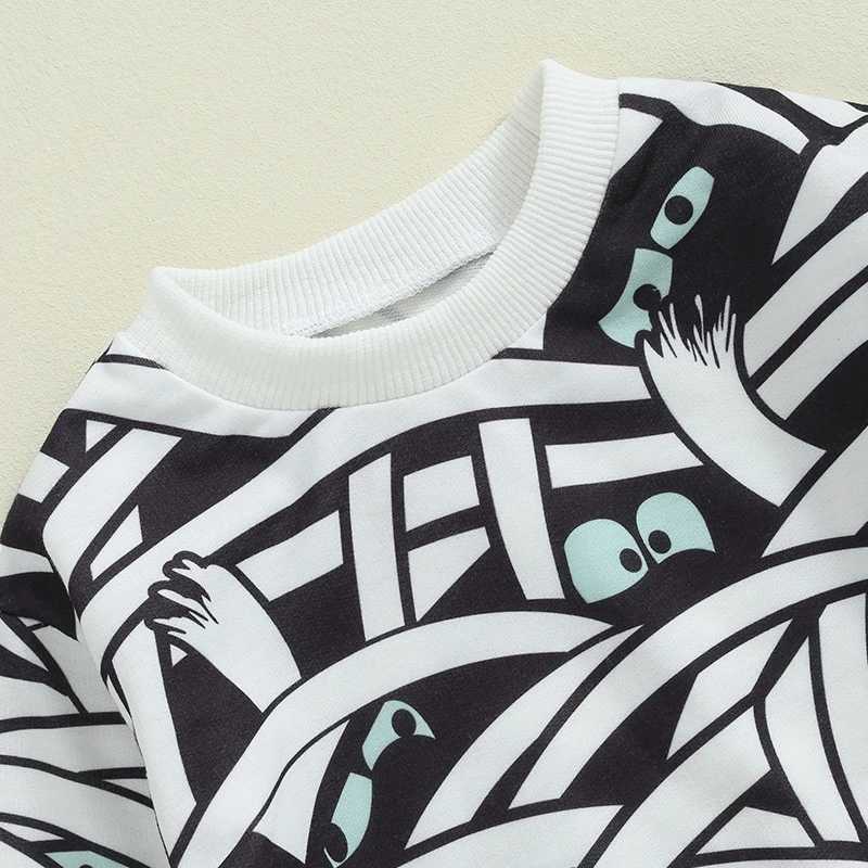 Clothing Sets Baby Autumn Tracksuit Set Toddler Baby Boys Long Sleeve Cartoon Mummy Print Sweatshirt Pants 2-piece Outfit for Children