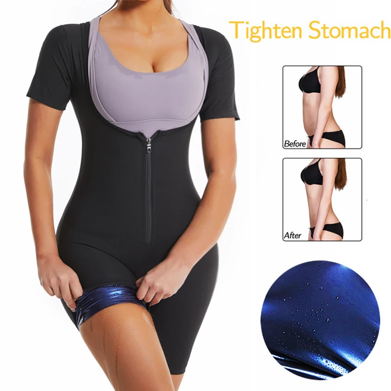 Fajas Shapewear High Compression Bodysuit Girdles Sauna Sweat Suits Polymer for Daily and Use Slimming Sheath 240703