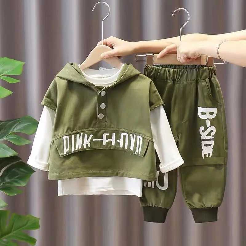 Clothing Sets Boys Spring and Autumn Set Childrens Clothing Boys Fashionable Three Piece Set Handsome Trend For Middle And Small Children New