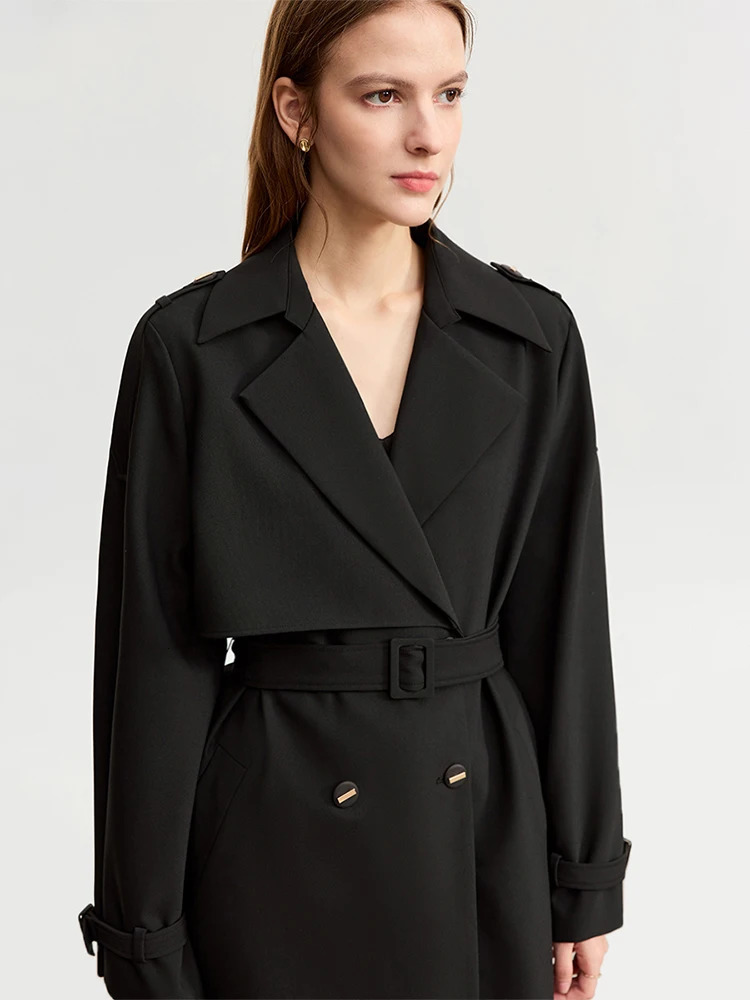 AMII Minimalist Army Wind Trench Coat For Women Long Winter Outerwear Double Breasted Belt Korean Version Coat 12323083 240716