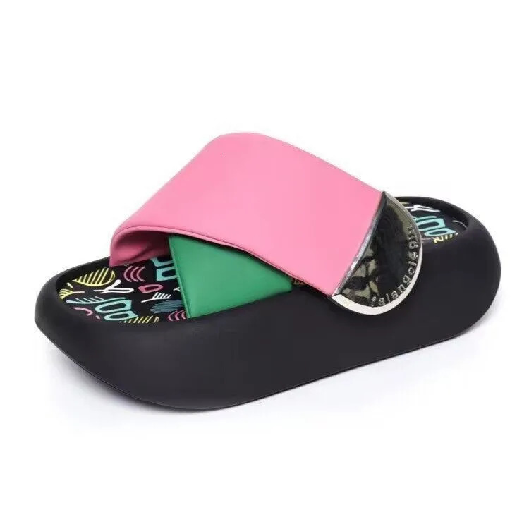 Shoes Woman Slippers Flat Loafers Cross-Tied Pantofle Platform Med Soft Summer Slides Rome PU Cross-Tied Female Shoes S 240708
