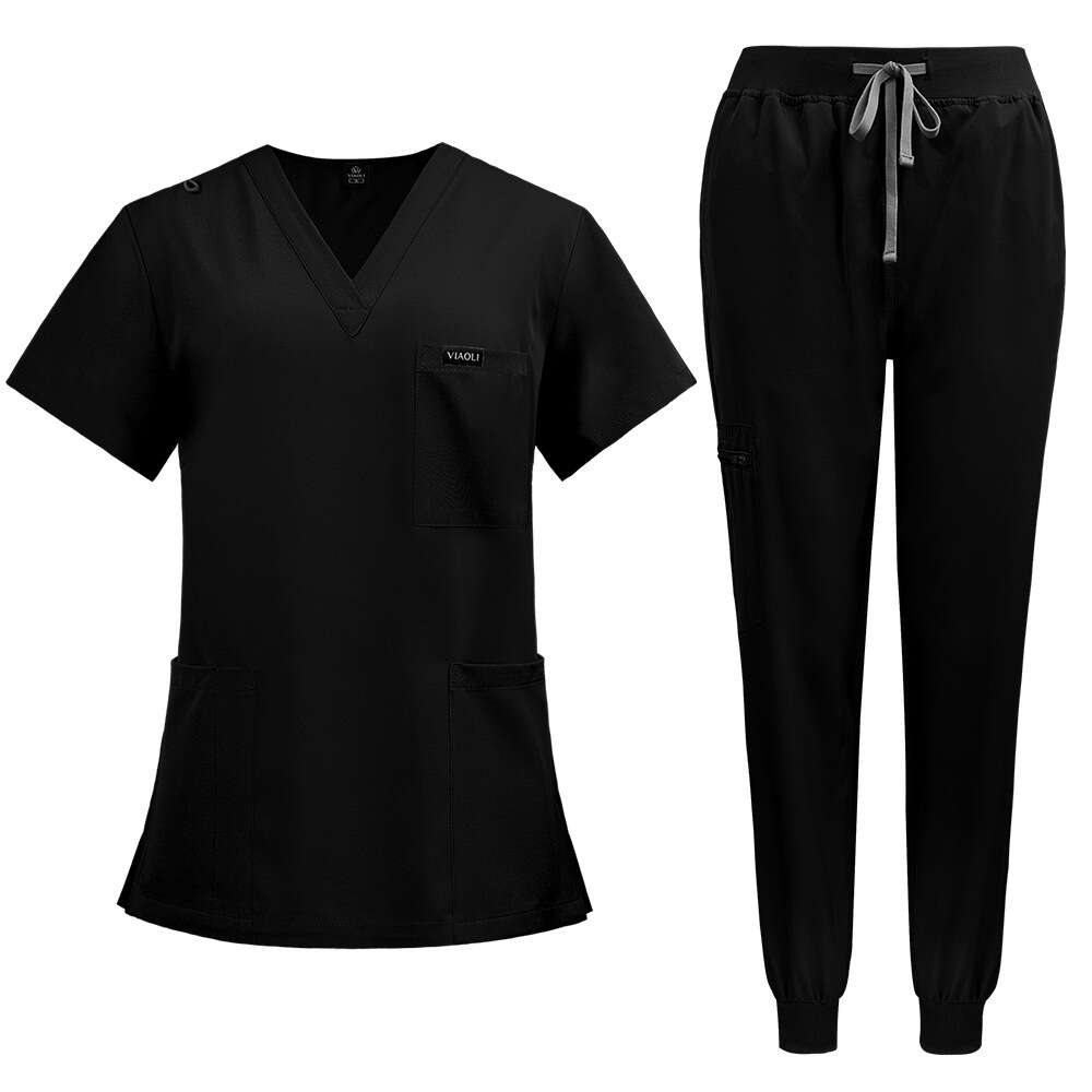 Scrubs Two Piece Set Women Designer Two Piece Set Women New Arrival Non-ironing French High Elasticity Ventilation Popular Temperament Loose Self-cult