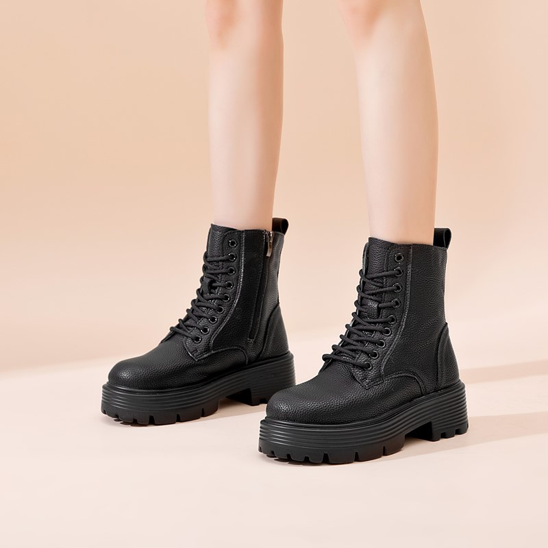 AIYUQI Boots Women 2024 Autumn New Genuine Leather Suede chunky Women Short Boots British Style Women Motorcycle Boots
