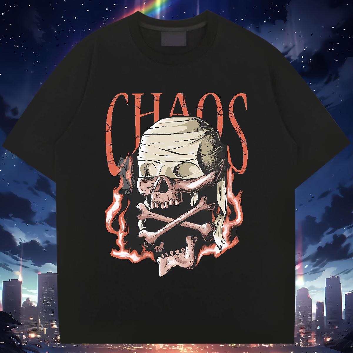 High Quality T-Shirts Skeleton 230g Cotton Summer Casual Breathable Crew Neck Men Clothes T-Shirt Designer Fashion Custom Print Oversized Clothings