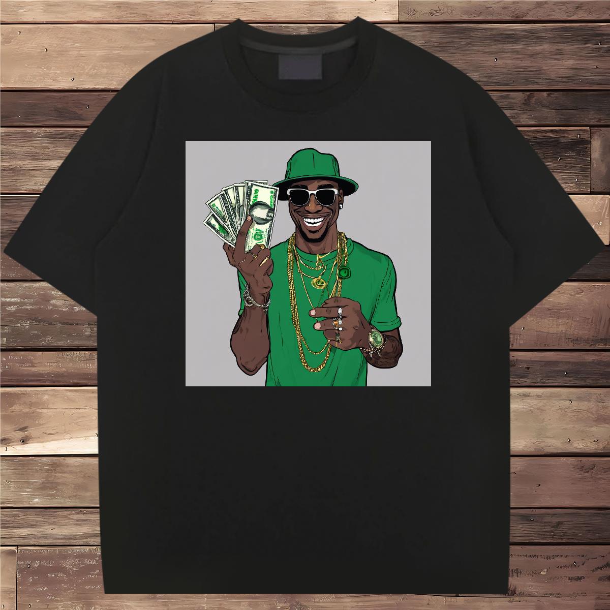 Designer Fashion T Shirts Men XH 230g 100% Cotton Plus Size Cartoon Casual Beach Men Tops Tees Round Neck Short Sleeve Brand