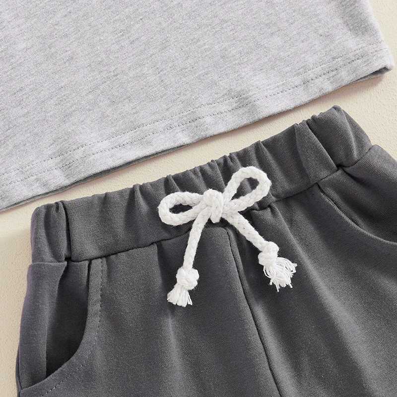 Clothing Sets Baby Boys Summer Outfits Casual Short Sleeve Contrast Color Tops and Drstring Shorts Set Toddler Clothes Kid Clothing Set